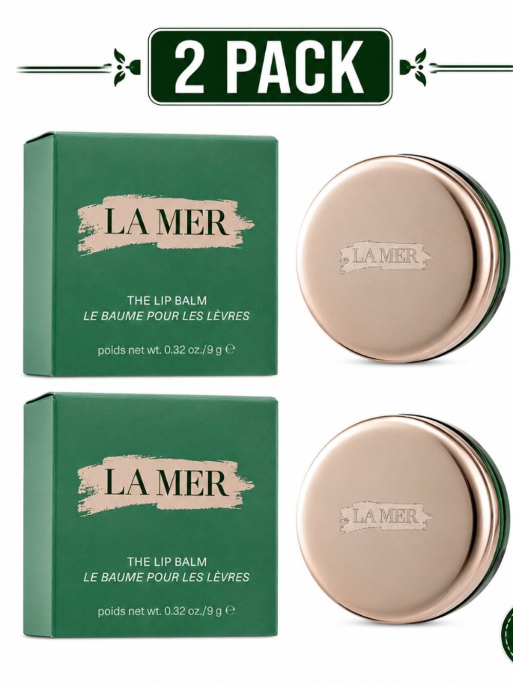 2X La Mer The Lip Balm 0.32 oz 9g New Sealed With Box | Authentic